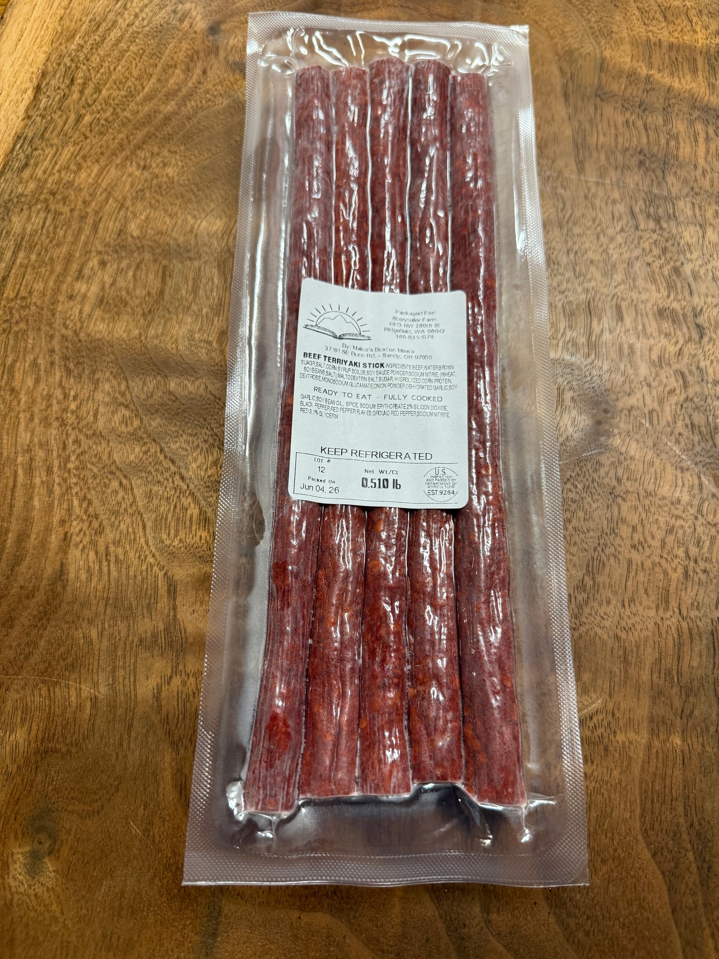 USDA Grass-Fed Beef Teriyaki Sticks