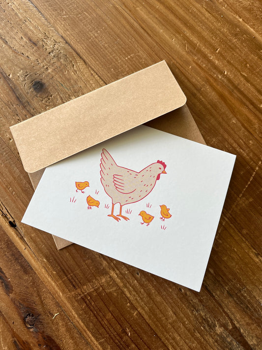 HEN & CHICKS NOTECARDS (Free Shipping)